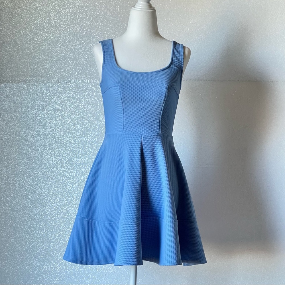 Lulu's Cornflower Blue Fit-and-Flare Mini Dress